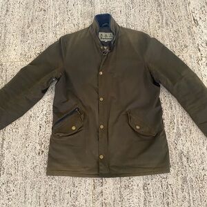 Barbour Waxed Jacket - diamond quilt insulated- green - LG.